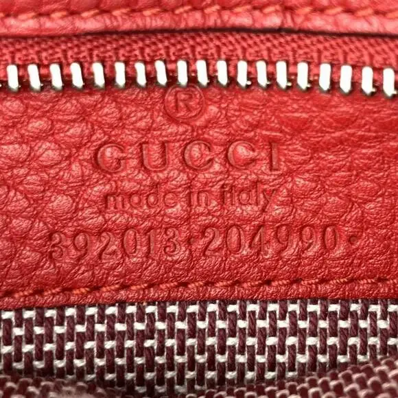 GUCCI Authentic Red Leather Bamboo Shoulder Bag - Picture 8 of 8
